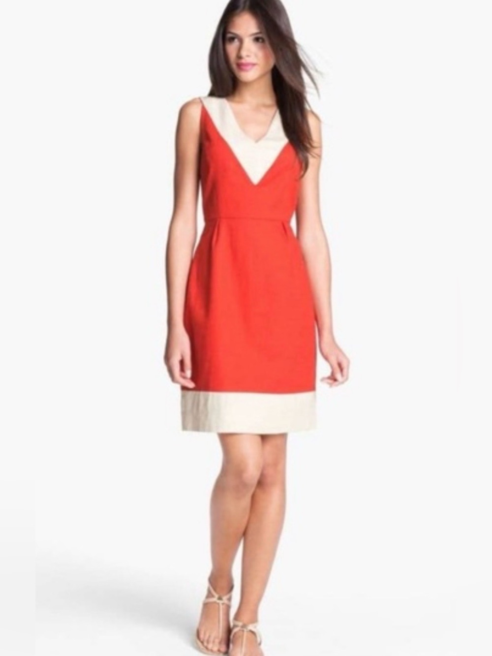 KATE SPADE James Red Linen Shift Dress Cocktail Dress Size 4